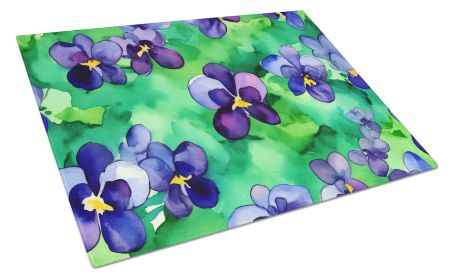 NEW Wisconsin Wood Violets in Watercolor Glass Cutting Board Decorative Tempered Glass Kitchen Cutting and Serving Board Large Size Chopping Board