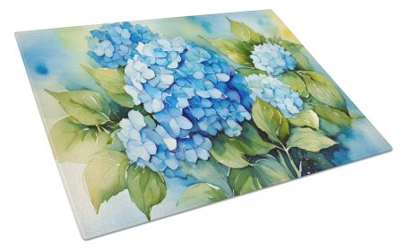 NEW Hydrangeas in Watercolor Glass Cutting Board Decorative Tempered Glass Kitchen Cutting and Serving Board Large Size Chopping Board