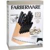 Farberware 22-Piece Never Needs Sharpening Stainless Steel Knife Set with Block Black