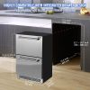 VEVOR 24 inch Undercounter Refrigerator, 2 Drawer Refrigerator with Different Temperature, 4.87 Cu.ft. Capacity