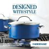 Farberware Style 10 Piece Nonstick Cookware Pots and Pans Set, Blue