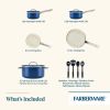 NEW Farberware Vibrance 12 Piece Ceramic Nonstick Pots and Pans Set, Blue