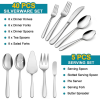 Vesteel 45 Piece Modern Silverware Set with Serving Utensils, Stainless Steel Flatware Cutlery Set for 8