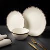 Thyme & Table Everest Collection 12-Piece Stoneware Dinnerware Set, White