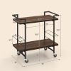 Household Bar Cart with Lockable Wheels and Heavy-Duty Metal Frame