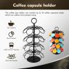 K Cups Holder K Cup Carousel Coffee Pods Storage Organizer Stand Comes All in One Piece Black