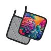 Colorful Hydrangeas Pair of Pot Holders Kitchen Heat Resistant Pot Holders Sets Oven Hot Pads for Cooking Baking BBQ, 7 1/2 x 7 1/2