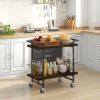 Household Bar Cart with Lockable Wheels and Heavy-Duty Metal Frame