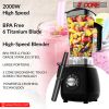 5 Core 2L Professional Countertop Blender For Kitchen 68 Oz 2000W High Speed BPA Free 6 Titanium Blade Smoothie Blender Electric For Soup Shake Juice