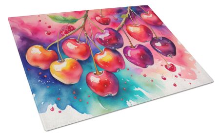 NEW Colorful Cherries Glass Cutting Board Decorative Tempered Glass Kitchen Cutting and Serving Board Large Size Chopping Board