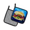 I Want Mine Dressed Hamburger Pair of Pot Holders Kitchen Heat Resistant Pot Holders Sets Oven Hot Pads for Cooking Baking BBQ, 7 1/2 x 7 1/2