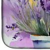 Lavender in Watercolor Dish Drying Mat Absorbent Dish Drying Mat Pad for Kitchen Counter Dish Drainer Mat for Countertop, 14 x 21", Multicolor