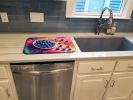 Colorful Blueberries Dish Drying Mat Absorbent Dish Drying Mat Pad for Kitchen Counter Dish Drainer Mat for Countertop, 14 x 21", Multicolor