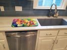 Orchids in Watercolor Dish Drying Mat Absorbent Dish Drying Mat Pad for Kitchen Counter Dish Drainer Mat for Countertop, 14 x 21", Multicolor