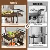 Household Bar Cart with Lockable Wheels and Heavy-Duty Metal Frame