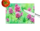 NEW Vermont Red Clover in Watercolor Glass Cutting Board Decorative Tempered Glass Kitchen Cutting and Serving Board Large Size Chopping Board