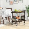 Household Bar Cart with Lockable Wheels and Heavy-Duty Metal Frame