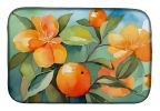 Florida Orange Blossom in Watercolor Dish Drying Mat Absorbent Dish Drying Mat Pad for Kitchen Counter Dish Drainer Mat for Countertop, 14 x 21"