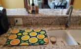 Colorful Lemons Dish Drying Mat Absorbent Dish Drying Mat Pad for Kitchen Counter Dish Drainer Mat for Countertop, 14 x 21", Multicolor