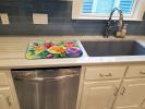 Roses in Watercolor Dish Drying Mat Absorbent Dish Drying Mat Pad for Kitchen Counter Dish Drainer Mat for Countertop, 14 x 21", Multicolor