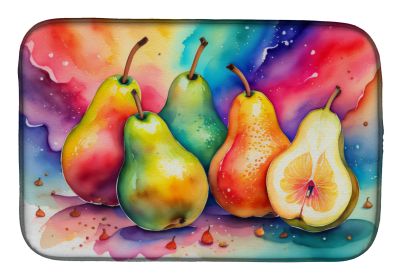 Colorful Pears Dish Drying Mat Absorbent Dish Drying Mat Pad for Kitchen Counter Dish Drainer Mat for Countertop, 14 x 21", Multicolor