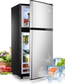 3.5Cu.Ft Compact Refrigerator Mini Fridge with Freezer, Small Refrigerator with 2 Door, 7 Level Thermostat Removable Shelves for Kitchen, Dorm (Color: as Pic)