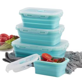 Reusable Pizza Storage Container with  Microwavable Serving Trays - Adjustable Pizza Slice Container to Organize & Save Space - BPA Free, Microwave (Color: Blue, size: 550ML)